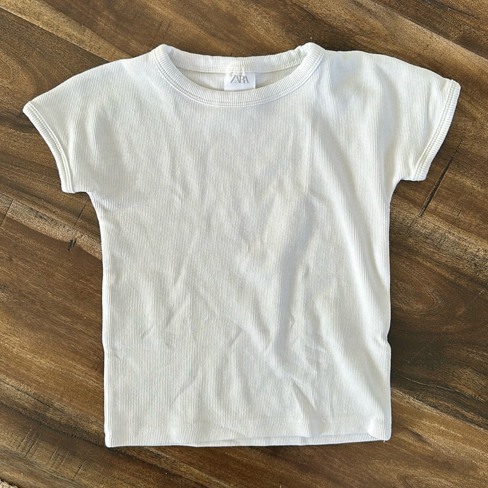 Girls Ribbed Short Sleeve Shirt (Zara)